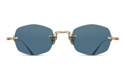 MATSUDA M3105-F Brushed Gold Lens Geometric Blue Grey