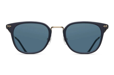 MATSUDA M3113 Brushed Gold – Matte Black Lens Blue Grey