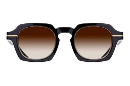 MATSUDA M2055 Black – Brushed Gold Lens Brown Gradient