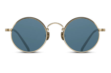 MATSUDA M3100 Brushed Gold – Matte Black Lens Blue Grey