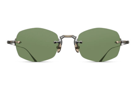 MATSUDA M3105-F Antique Gold Lens Geometric Sage Green