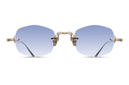 MATSUDA M3105-F Brushed Gold Lens Geometric Café Blue Gradient