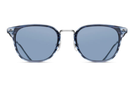 MATSUDA M3113 Brushed Silver – Blue Demi Lens Cobalt Blue