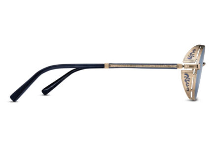 MATSUDA M3137 Brushed Gold – Navy Lens Cobalt Blue